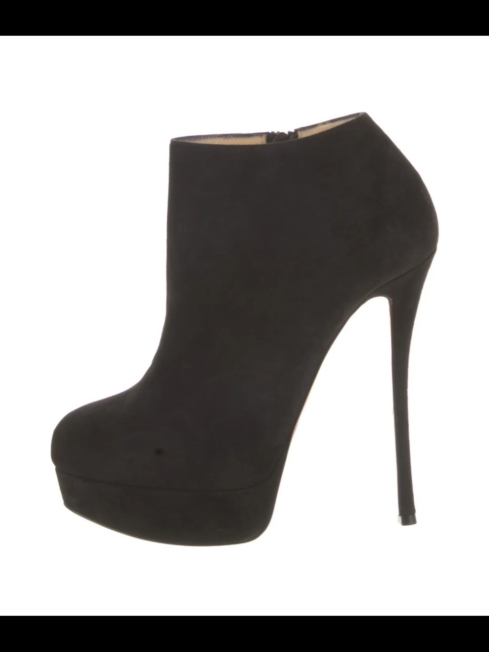 ❤️ RED BOTTOM ❤️ L Black Suede Platform Stiletto Ankle Boot